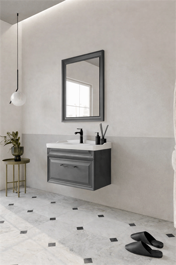 Orka Design Banyo Dolabı Takımı, 85 cm, Lake Mat Antrasit, 5000280