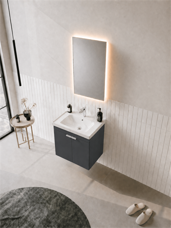 Orka Desna 50 cm, Mat Antrasit, Banyo Dolabı Takımı, (Düz Ayna), 5007927
