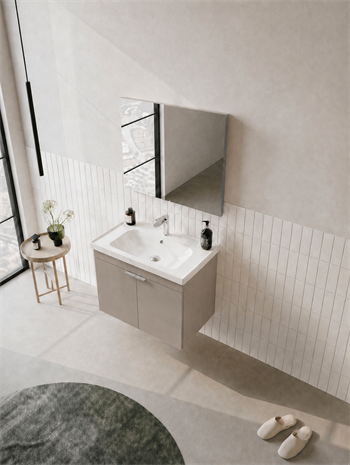 Orka Desna 60 cm, Çöl Beji, Banyo Dolabı Takımı, (Düz Ayna), 5008564