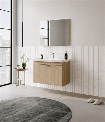 Orka Desna 80 cm, Budva, Banyo Dolabı Takımı, (Düz Ayna), 5008549