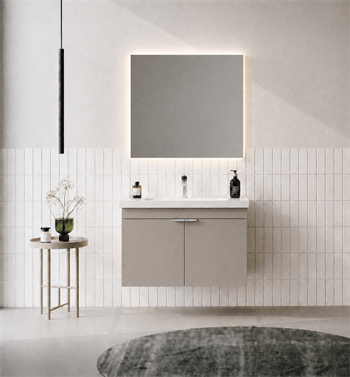 Orka Desna 80 cm, Çöl Beji, Banyo Dolabı Takımı, (Düz Ayna), 5008572
