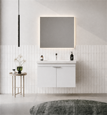 Orka Desna 80 cm, Mat Beyaz, Banyo Dolabı Takımı, (Düz Ayna), 5008548