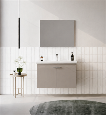 Orka Desna 90 cm, Çöl Beji, Banyo Dolabı Takımı, (Düz Ayna), 5008578
