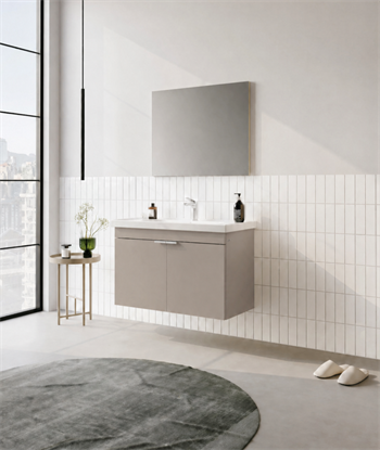 Orka Desna 90 cm, Çöl Beji, Banyo Dolabı Takımı, (Düz Ayna), 5008578
