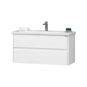 Orka Duden 100 cm Beyaz Banyo Dolabı Alt Modül ve Lavabo