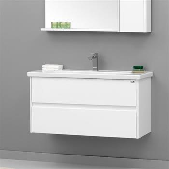 Orka Duden 100 cm Beyaz Banyo Dolabı Alt Modül ve Lavabo