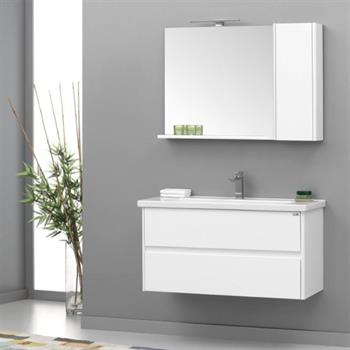 Orka Düden 100 cm Beyaz Banyo Dolabı Takımı