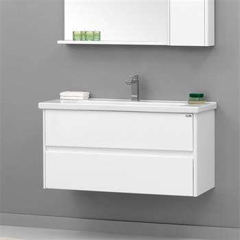 Orka Düden 100 cm Beyaz Banyo Dolabı Takımı