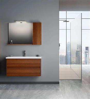 Orka Düden 100 cm Ceviz Banyo Dolabı Takımı