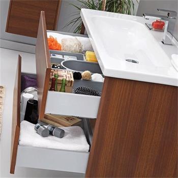 Orka Düden 100 cm Ceviz Banyo Dolabı Takımı