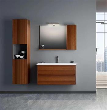 Orka Düden 100 cm Ceviz Banyo Dolabı Takımı