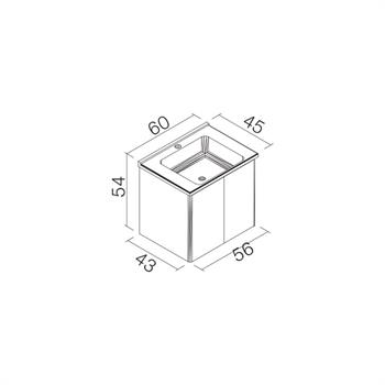 Orka Duden 60 cm Beyaz Kapaklı Banyo Dolabı Alt Modül ve Lavabo