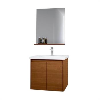 Orka Düden 60 cm Ceviz Kapaklı Banyo Dolabı Takımı