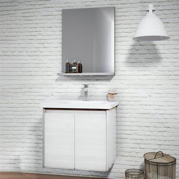 Orka Düden 65 cm Meşe Kapaklı Banyo Dolabı Takımı