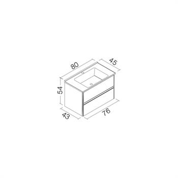 Orka Duden 80 cm Beyaz Banyo Dolabı Alt Modül ve Lavabo