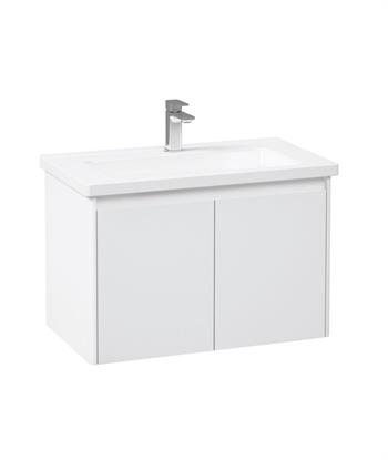 Orka Düden 80 cm Beyaz Kapaklı Banyo Dolabı Takımı