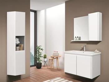 Orka Düden 80 cm Beyaz Kapaklı Banyo Dolabı Takımı