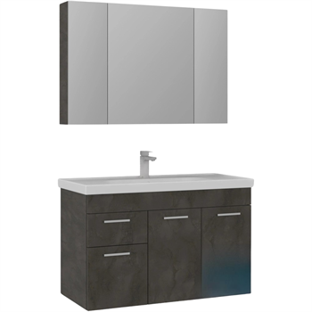 Orka Enez 100 cm Irony Banyo Dolabı Takımı (Dolaplı Ayna)