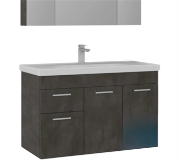 Orka Enez 100 cm Irony Banyo Dolabı Takımı (Dolaplı Ayna)