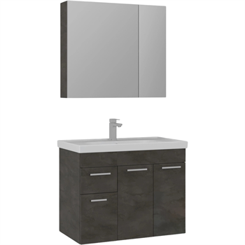 Orka Enez 80 cm Irony Banyo Dolabı Takımı (Dolaplı Ayna)