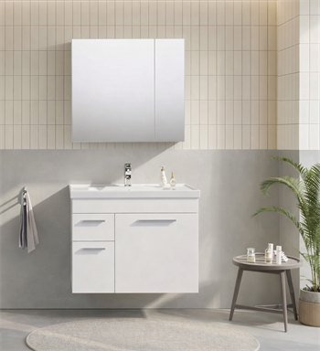 Orka Enez Banyo Dolabı Takımı, 80 cm, Beyaz (Dolaplı Ayna), 5000299