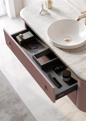 Orka Felice 100 cm Pudra Banyo Dolabı Alt Modül ve Lavabo