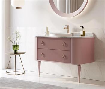 Orka Felice 100 cm Pudra Lake Banyo Dolabı Takımı