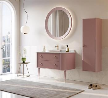 Orka Felice 100 cm Pudra Lake Banyo Dolabı Takımı
