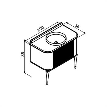 Orka Felice 100 cm Siyah Banyo Dolabı Alt Modül ve Lavabo