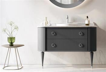 Orka Felice 100 cm Siyah Banyo Dolabı Alt Modül ve Lavabo