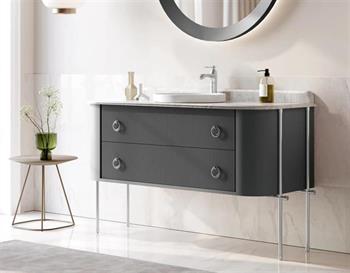 Orka Felice 140 cm Antrasit Banyo Dolabı Alt Modül ve Lavabo