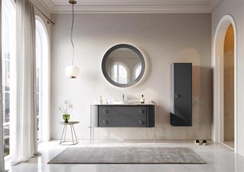 Orka Felice 140 cm Antrasit Lake Banyo Dolabı Takımı