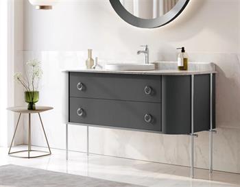 Orka Felice 140 cm Antrasit Lake Banyo Dolabı Takımı