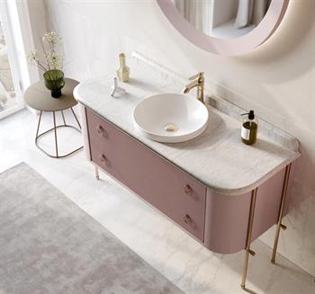 Orka Felice 140 cm Pudra Banyo Dolabı Alt Modül ve Lavabo