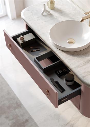 Orka Felice 140 cm Pudra Banyo Dolabı Alt Modül ve Lavabo