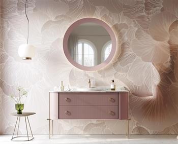 Orka Felice 140 cm Pudra Lake Banyo Dolabı Takımı