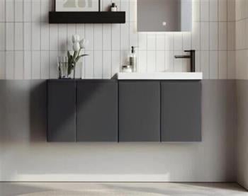 Orka Ferla 110 cm Antrasit Banyo Dolabı Alt Modül ve Lavabo