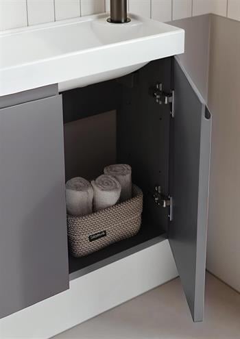 Orka Ferla 110 cm Gri Banyo Dolabı Alt Modül ve Lavabo