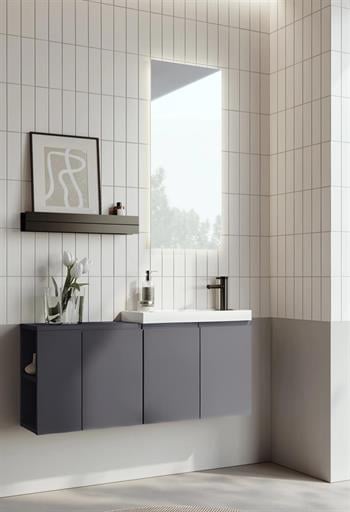 Orka Ferla 110 cm Mat Antrasit Banyo Dolabı Takımı