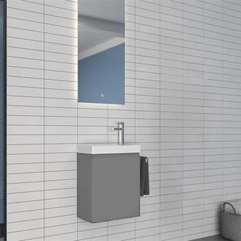 Orka Ferla 40 cm Mat Gri Banyo Dolabı Takımı