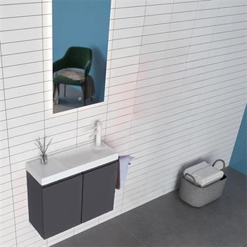 Orka Ferla 60 cm Mat Antrasit Banyo Dolabı Takımı