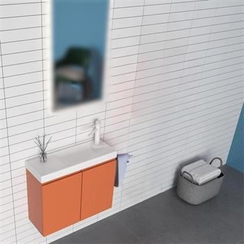 Orka Ferla 60 cm Tarçın Banyo Dolabı Alt Modül ve Lavabo