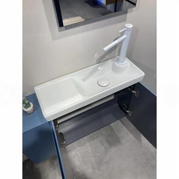Orka Ferla 80 cm Mavi Banyo Dolabı Alt Modül ve Lavabo