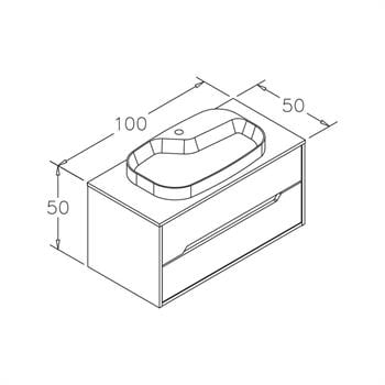 Orka Galia 100 cm Legnano Banyo Dolabı Alt Modül ve Lavabo, 5001363