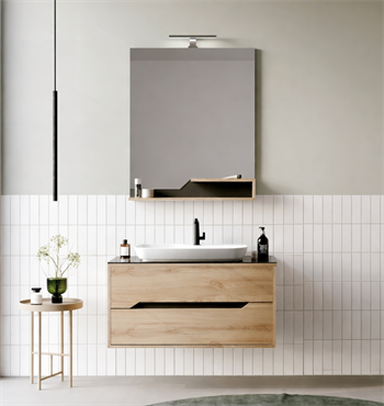 Orka Galia Banyo Dolabı Takımı, 100 cm, Legnano (Led Aydınlatmalı Ayna), 5000313