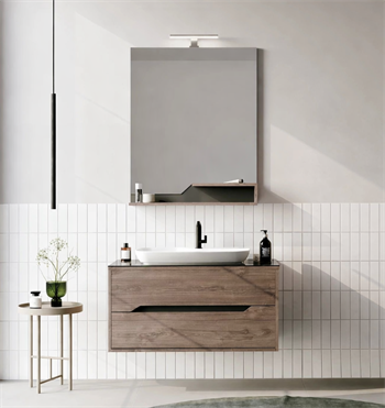 Orka Galia Banyo Dolabı Takımı, 100 cm, Lidya (Led Aydınlatmalı Ayna), 5000314