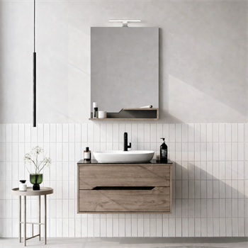 Orka Galia Banyo Dolabı Takımı, 80 cm, Lidya (Led Aydınlatmalı Ayna), 5000312