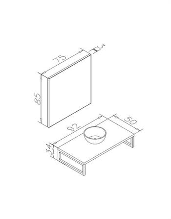 Orka Kestel 95 cm Ceviz Banyo Dolabı Takımı