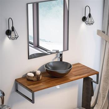 Orka Kestel 95 cm Ceviz Banyo Dolabı Takımı