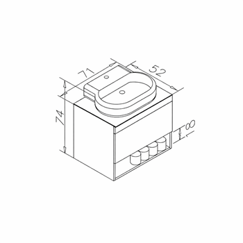 Orka Knidos 70 cm Legnano Banyo Dolabı Alt Modül ve Lavabo, 5001383